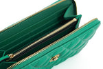 Versace Elegant Quilted Leather Zip Women's Wallet