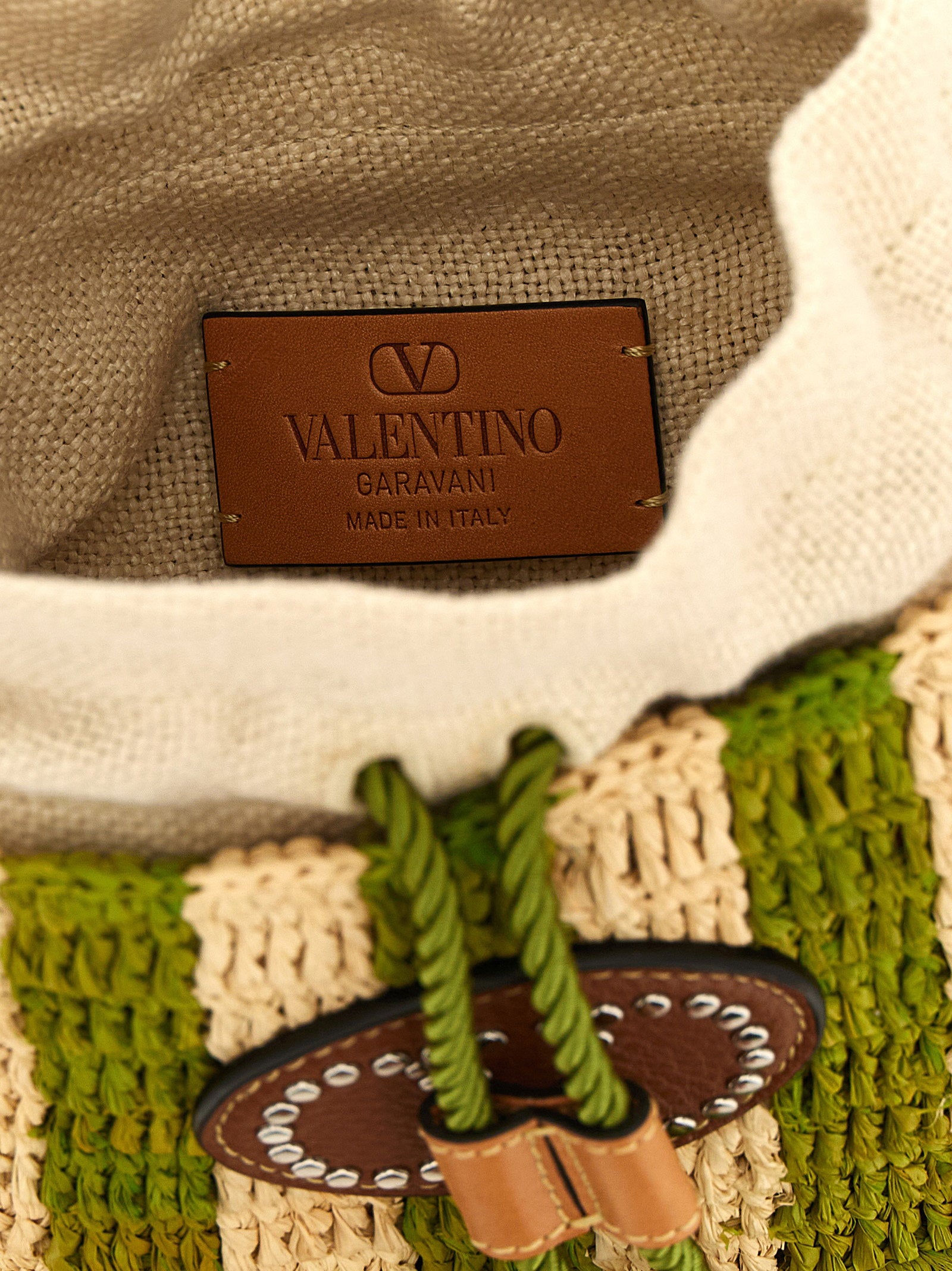 Valentino Garavani Women's Raffia Small Bucket Bag