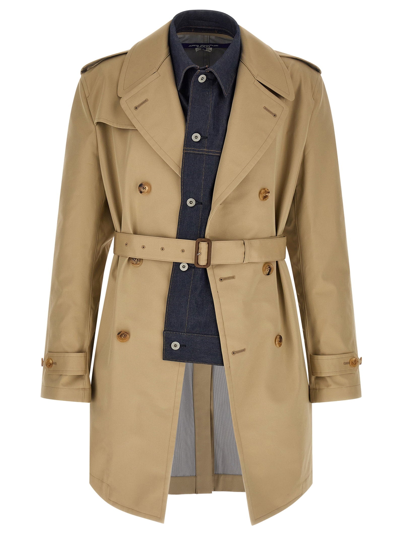 Junya Watanabe Men's Denim Insert Trench Coat