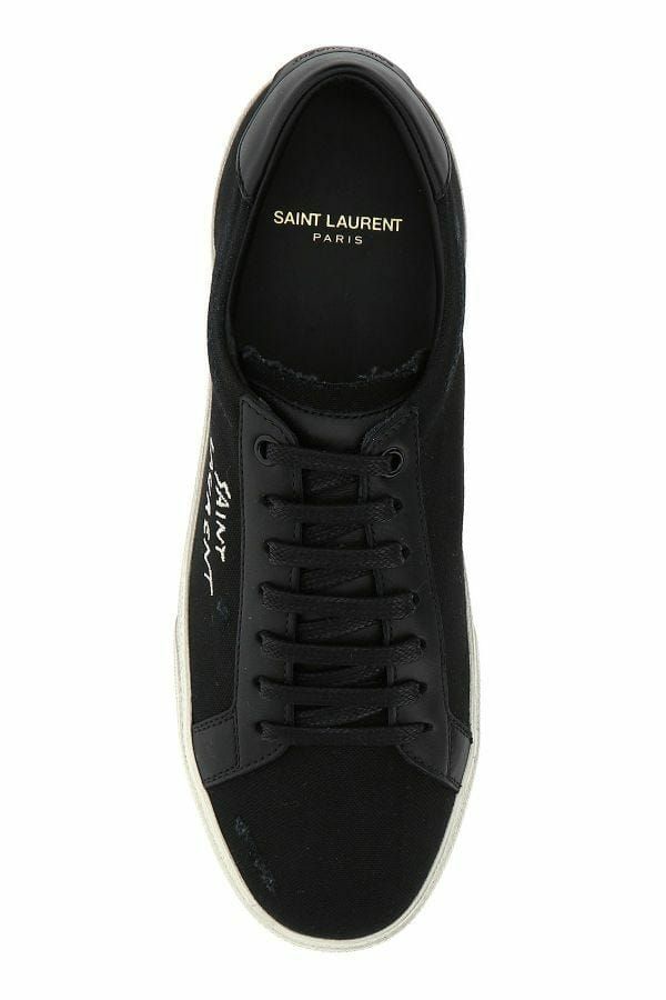 Saint Laurent Sleek Black Canvas & Leather Low-Top Men's Sneakers