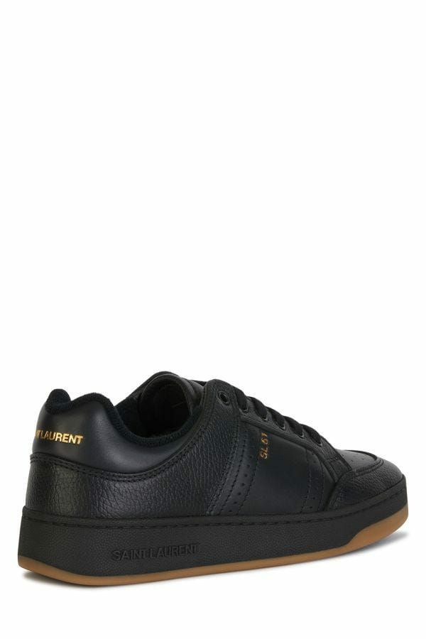 Saint Laurent Elegant Black Low-Top Leather Men's Sneakers