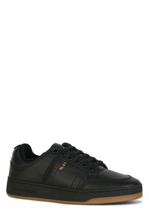 Saint Laurent Black Calf Leather Low Top Men's Sneakers
