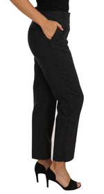 Dolce & Gabbana Chic Black Lace-Up Cropped Women's Trousers