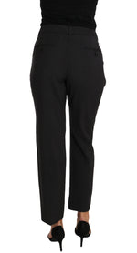 Dolce & Gabbana Chic Black Lace-Up Cropped Women's Trousers