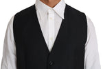 Dolce & Gabbana Elegant Gray Slim-Fit Wool-Silk Men's Vest