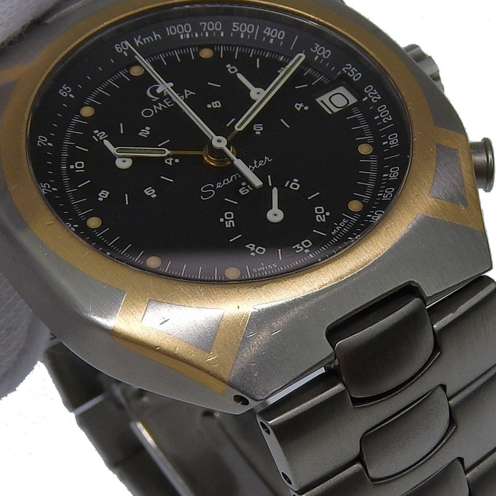 Omega Seamaster Polaris Day-Date Quartz Stainless Steel Watch (Pre-Owned)