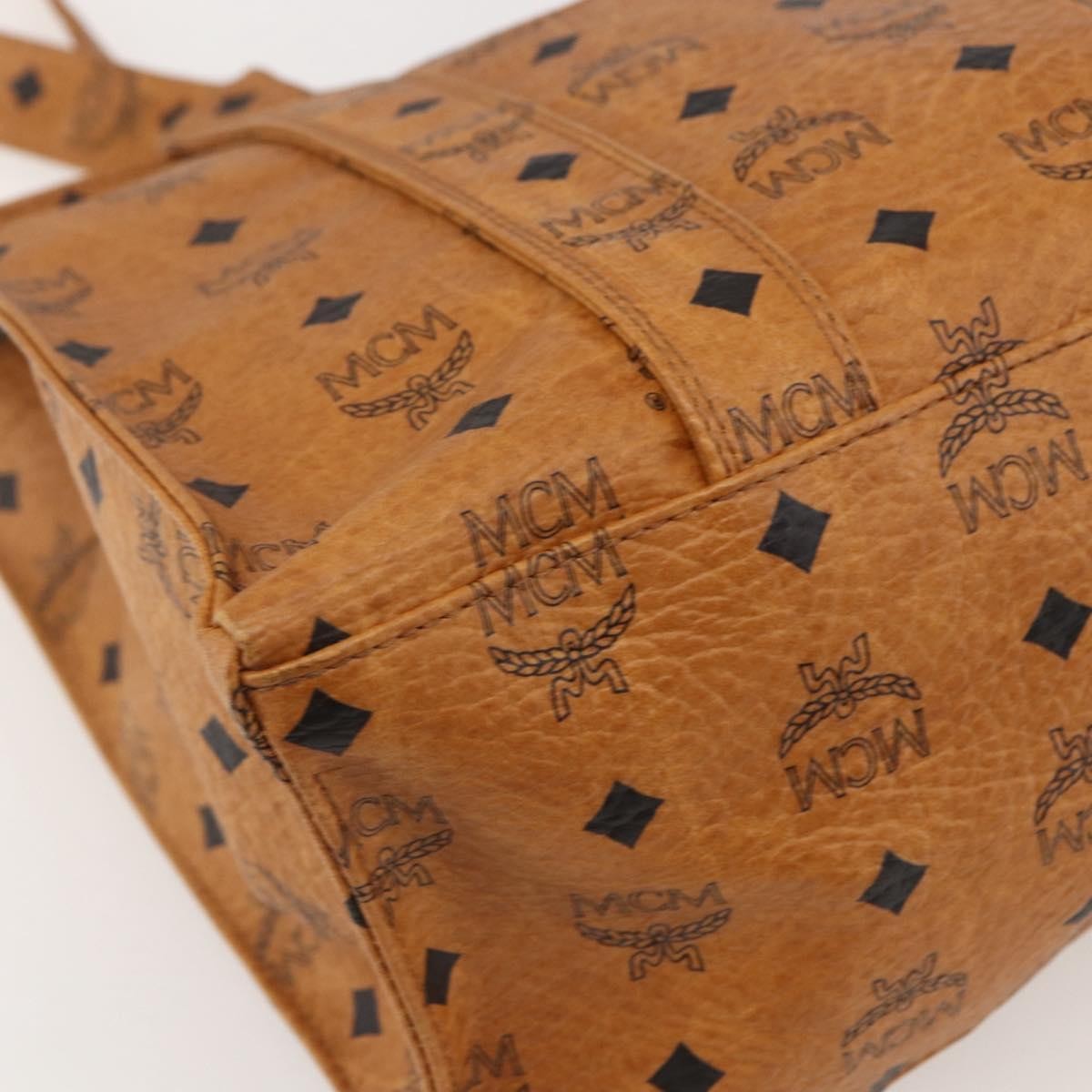 MCM Vintage Visetos Canvas Brown Pvc Tote Bag Bag (Pre-Owned)