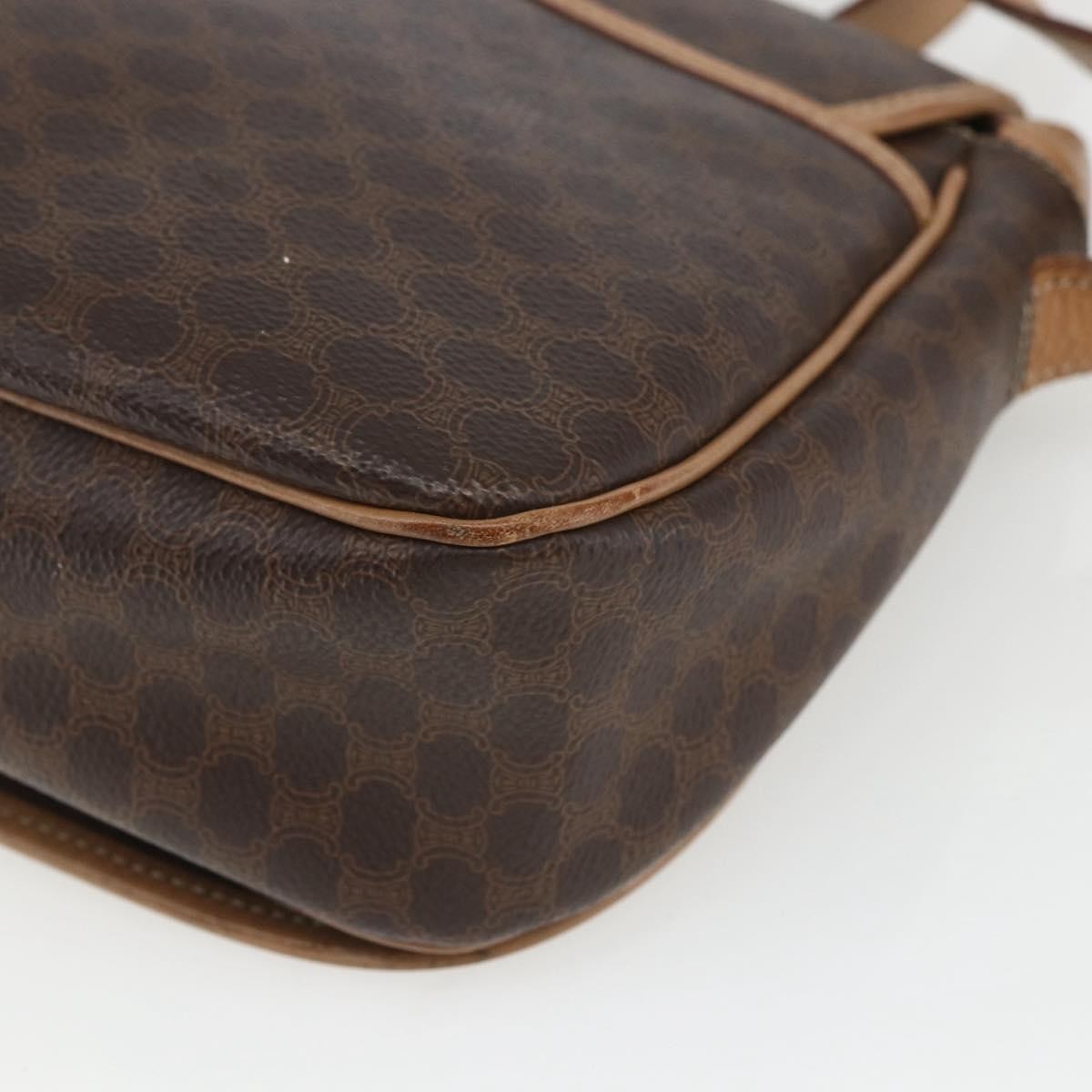 Celine Vintage Macadam Canvas And Leather Brown Canvas Shoulder Bag Bag (Pre-Owned)