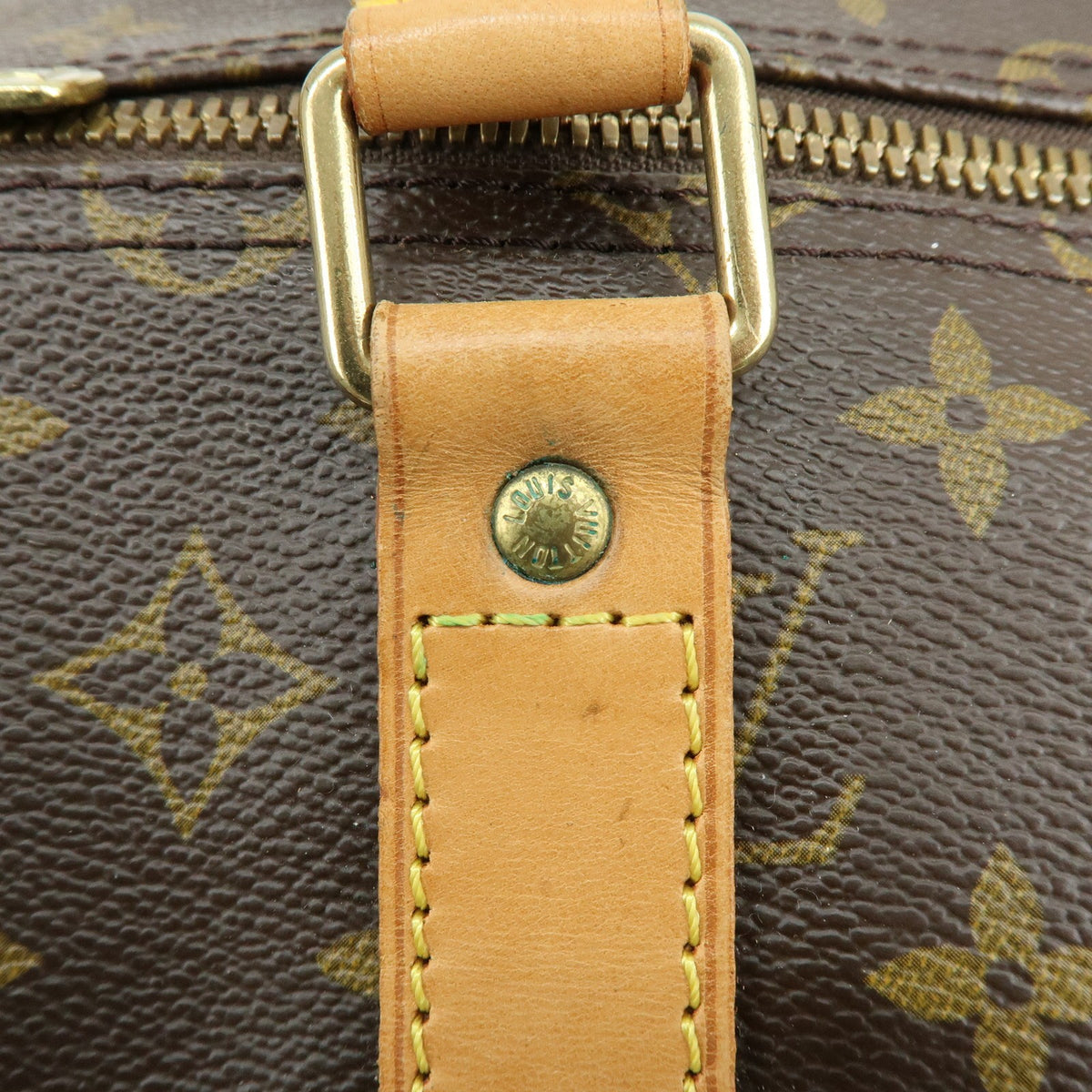 Louis Vuitton Keepall Bandouliere Monogram Canvas Brown Canvas Travel Bag Bag (Pre-Owned)