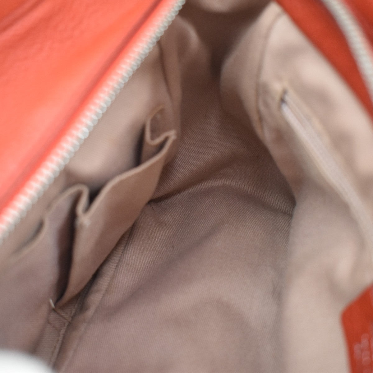 Salvatore Ferragamo Gancini Handle Leather Orange Leather Tote Bag Bag (Pre-Owned)
