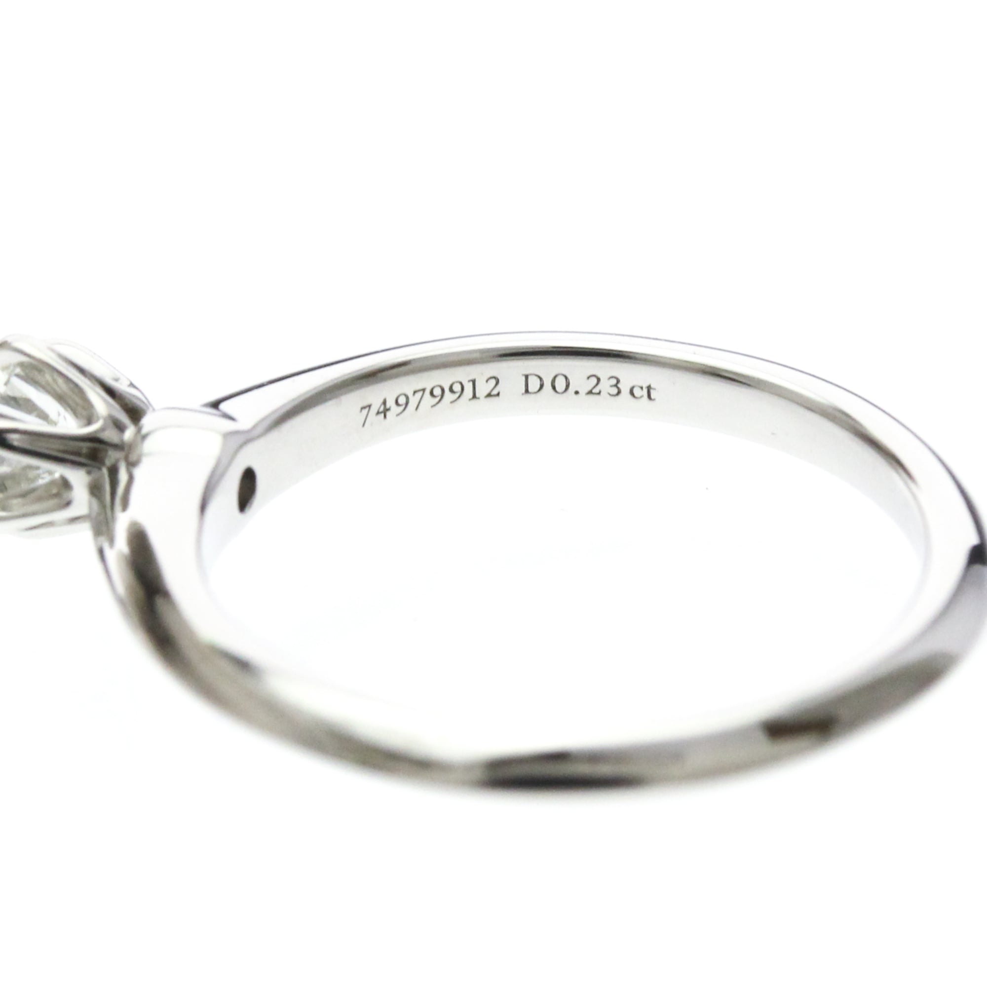 Tiffany & Co. Tiffany Setting Solitaire Platinum With Rbc Diamond H/Vs1 Clear Platinum Ring Jewelry (Pre-Owned)