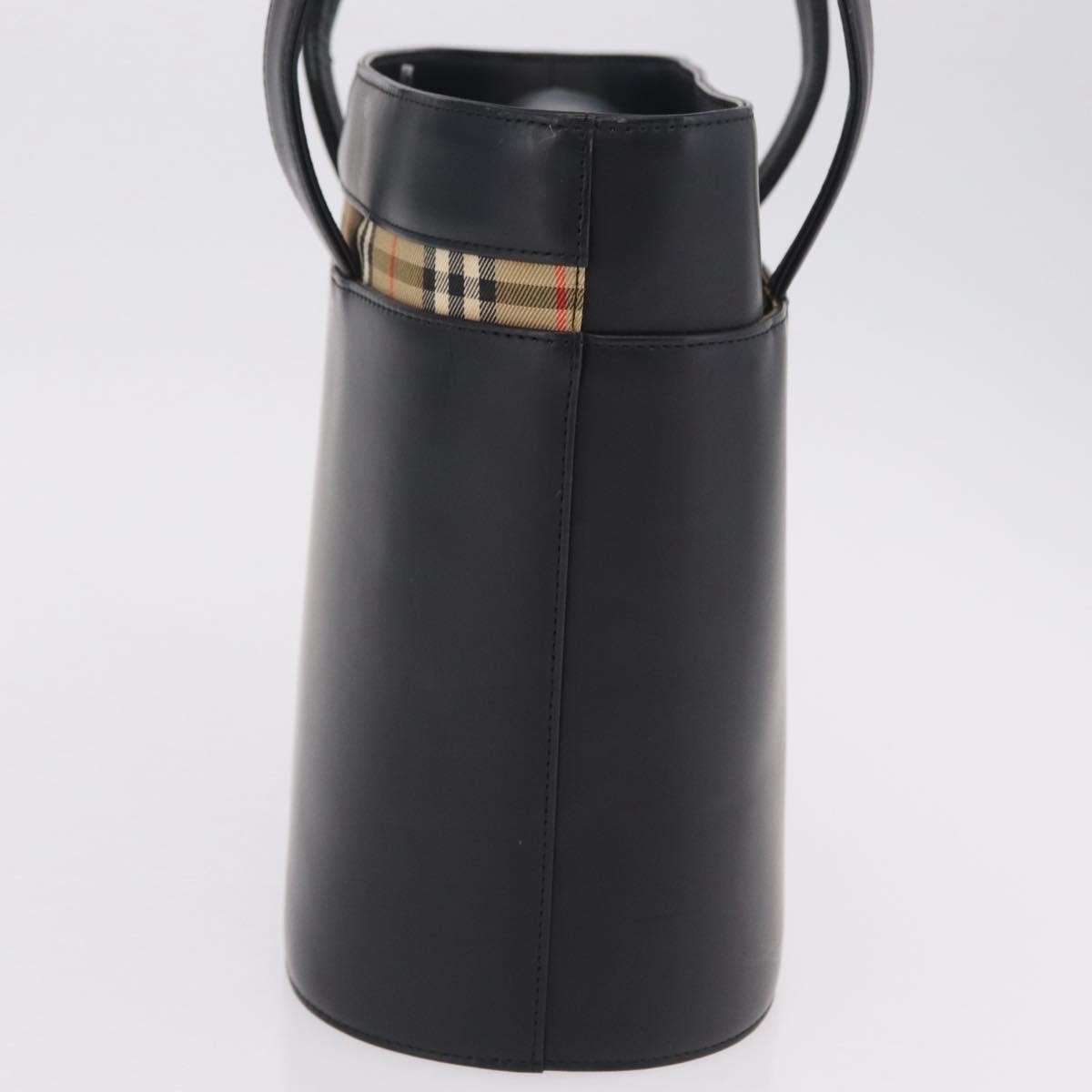 Burberry Nova Check Canvas And Leather Black Leather Handbag (Pre-Owned)