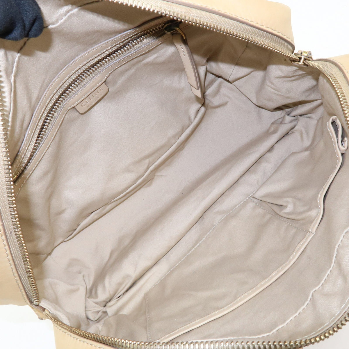 Celine Bowling Leather Beige Leather Handbag (Pre-Owned)