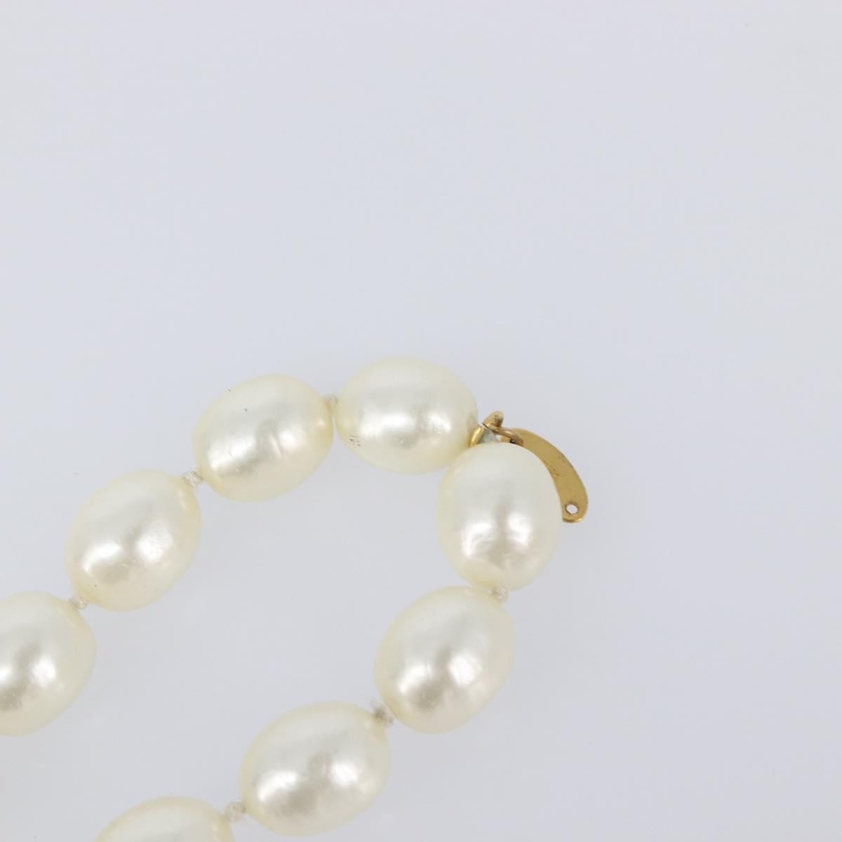 Chanel Cc Pearl Metal And Pearls White Pearl Necklace Jewelry (Pre-Owned)
