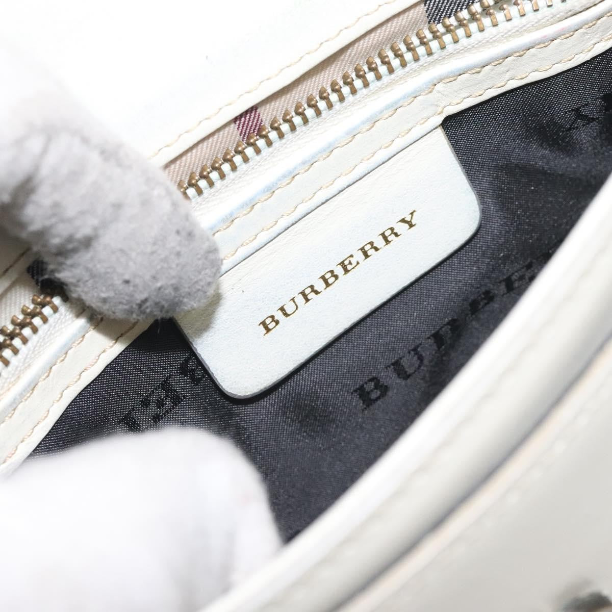 Burberry Flap Shoulder Leather White Leather Shoulder Bag Bag (Pre-Owned)
