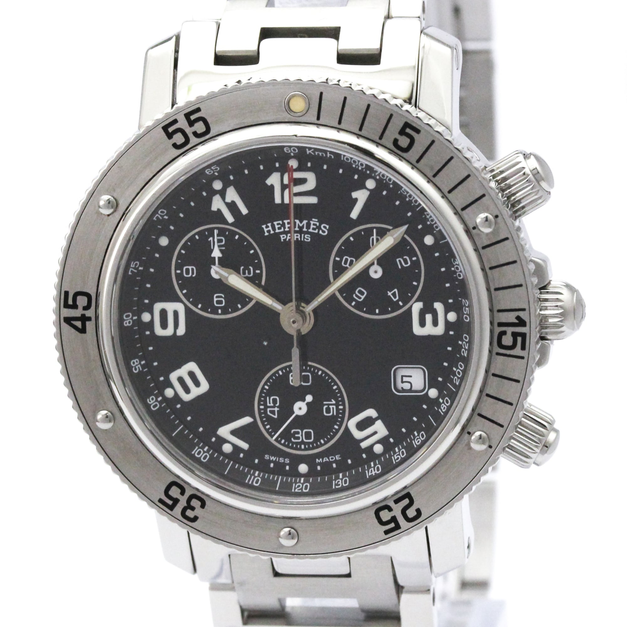Hermes Clipper Diver Chronograph Quartz Stainless Steel Watch (Pre-Owned)