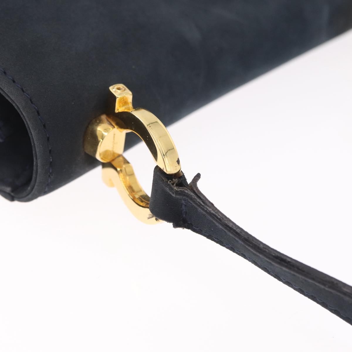 Salvatore Ferragamo Gancini Flap Suede Navy Suede Shoulder Bag Bag (Pre-Owned)