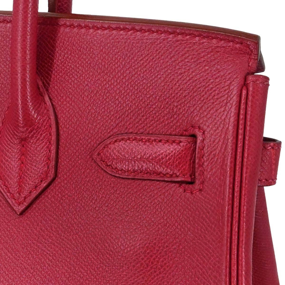 Hermes Birkin Red Courchevel With Gold Hardware Red Leather Handbag (Pre-Owned)