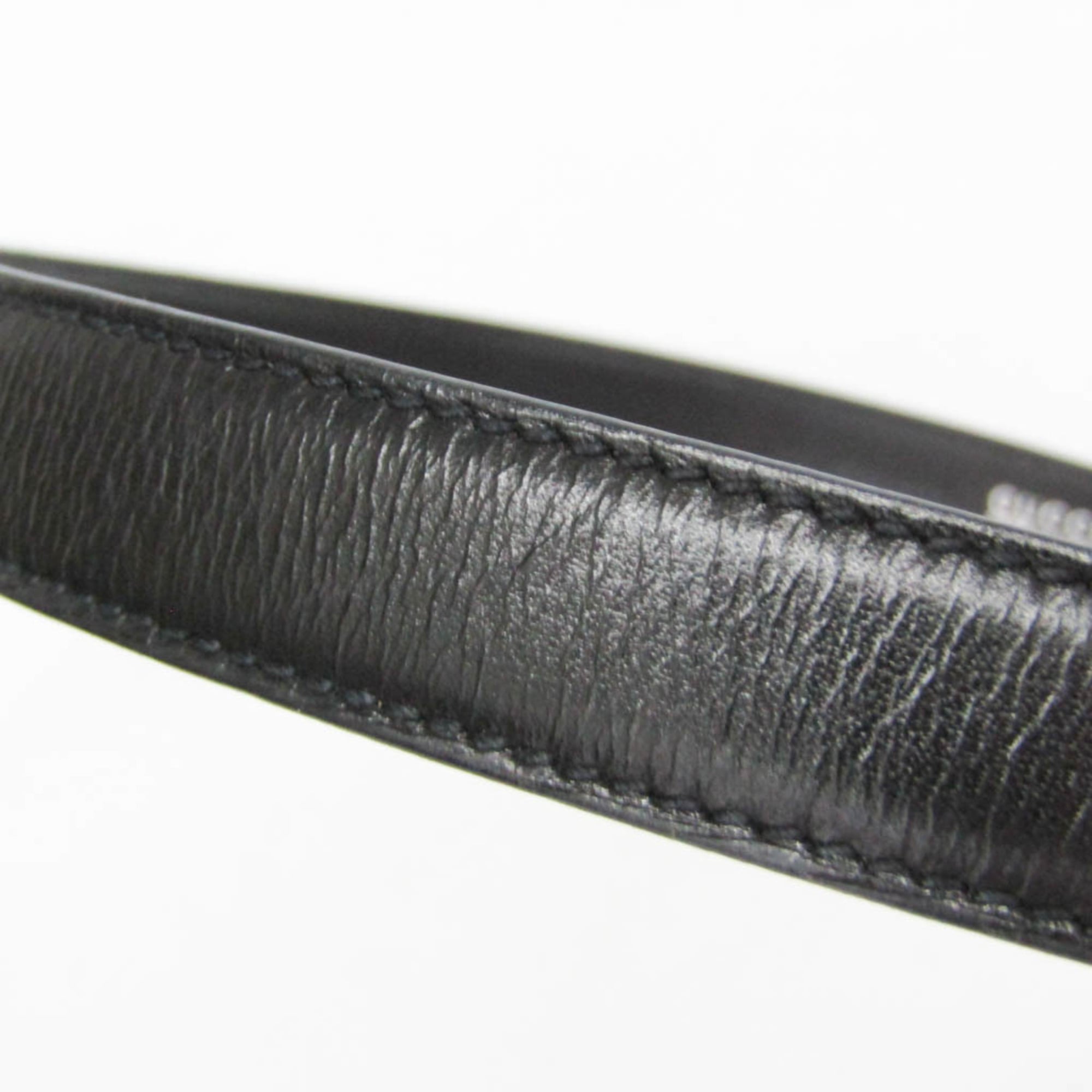 Gucci Interlocking G Belt (Outlet) Leather Black Leather Belts Accessory (Pre-Owned)