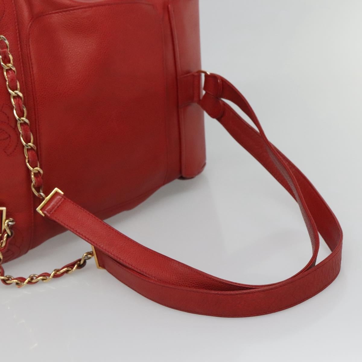 Chanel Vintage Caviar Red Leather Backpack Bag (Pre-Owned)