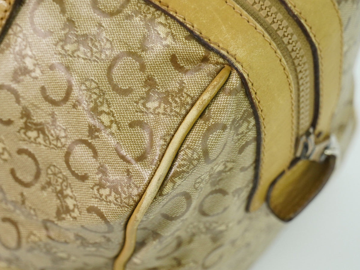 Celine Vintage Duffle Canvas And Leather Beige Pvc Travel Bag Bag (Pre-Owned)