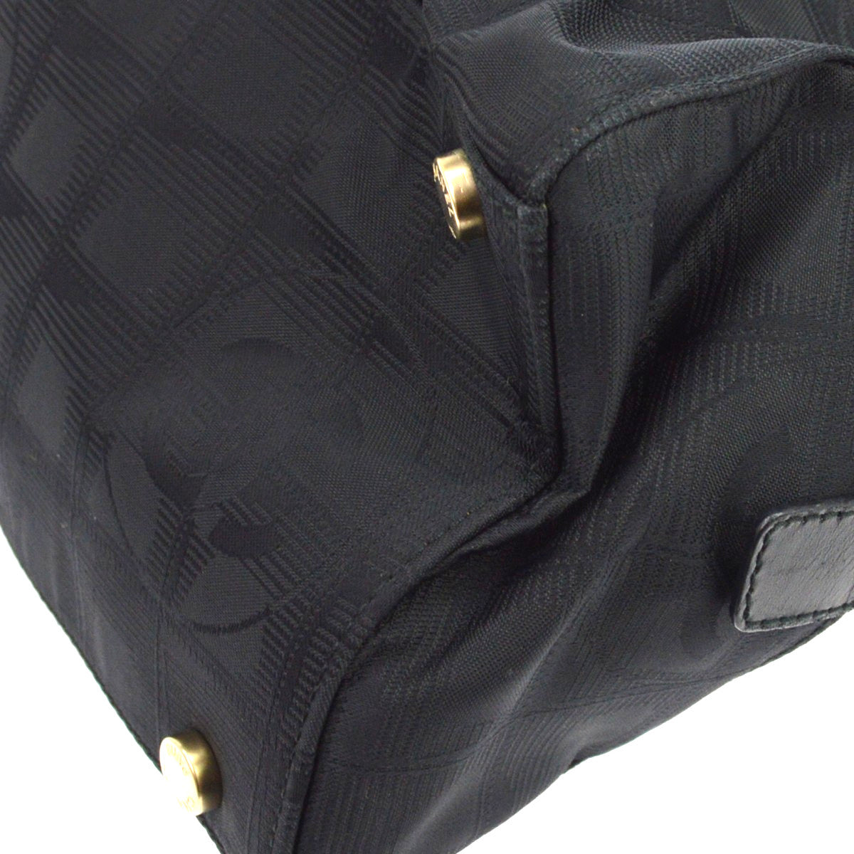 Chanel Travel Line Boston Nylon Black Nylon Travel Bag Bag (Pre-Owned)
