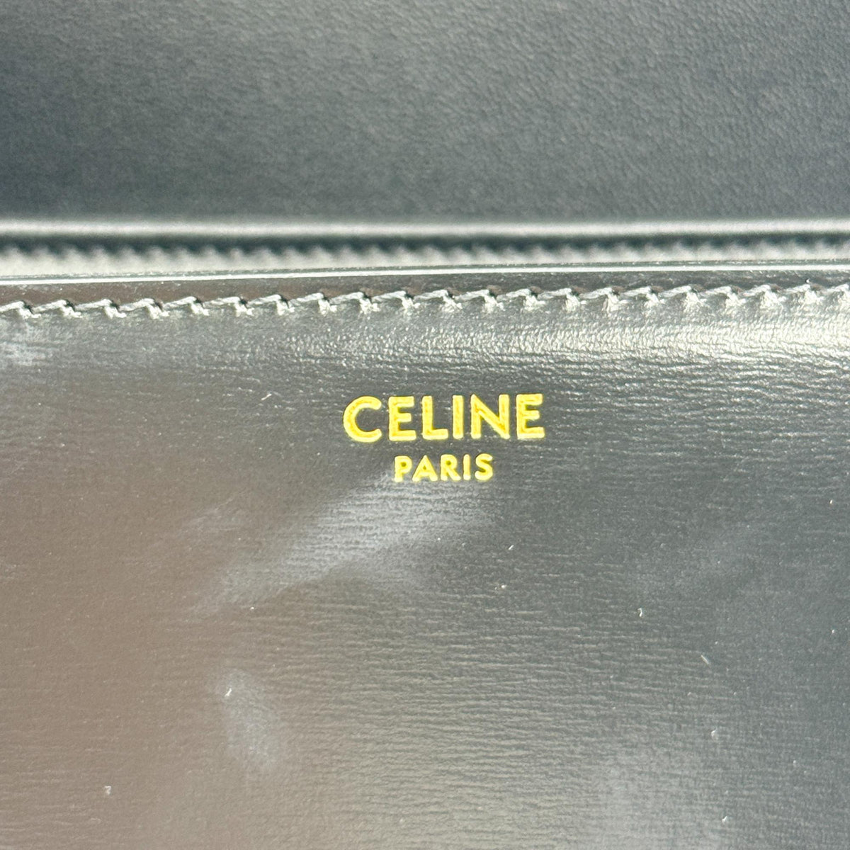 Celine Triomphe Smooth Calfskin Black Leather Shoulder Bag Bag (Pre-Owned)