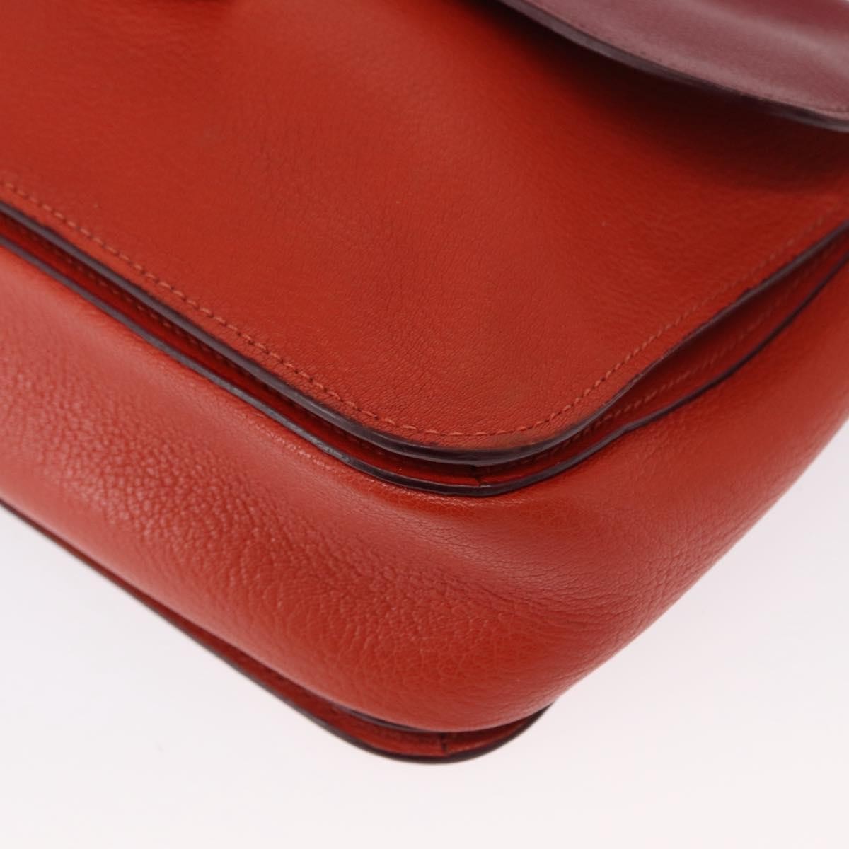 Miu Miu Madras Top Handle Leather Red Leather Handbag (Pre-Owned)