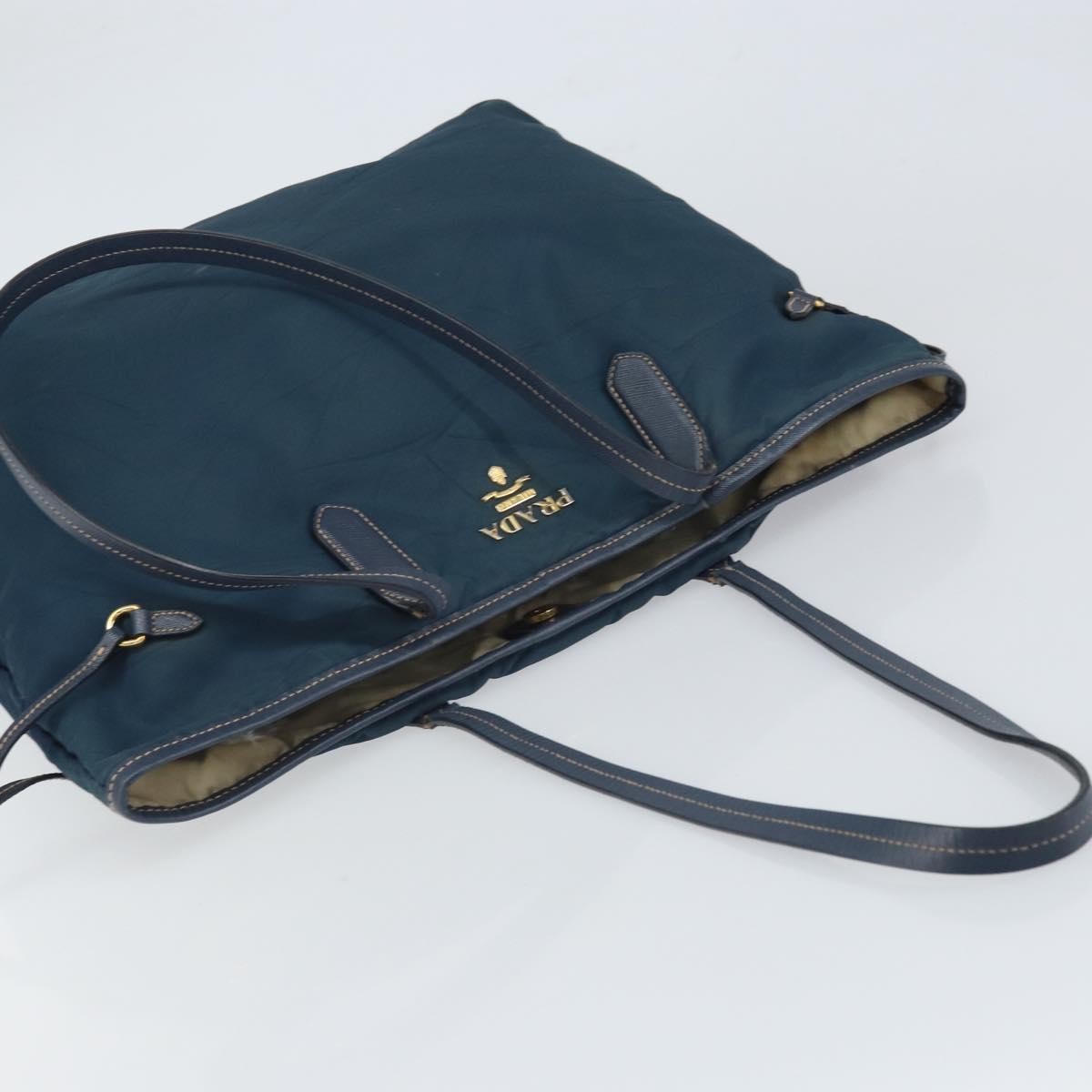 Prada Vintage Tote Tessuto Navy Nylon Tote Bag Bag (Pre-Owned)