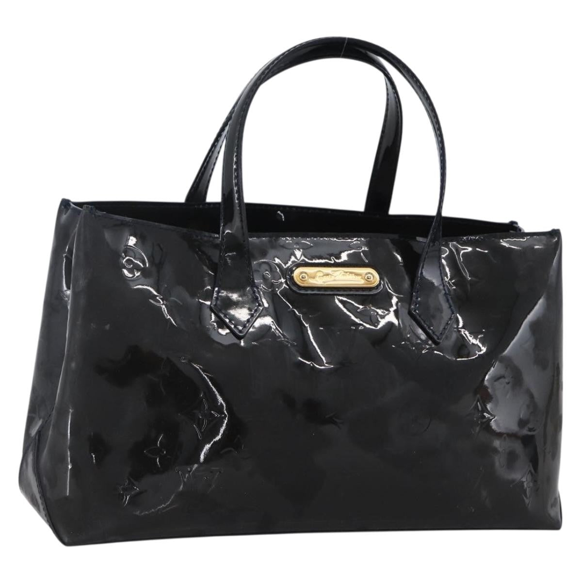 Louis Vuitton Wilshire Monogram Vernis Blue Patent_Leather Handbag (Pre-Owned)