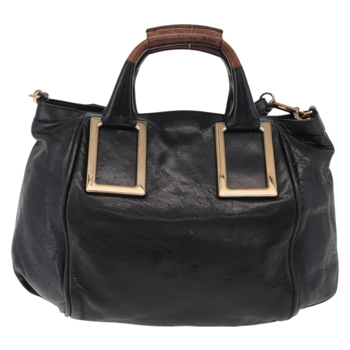 Chloe Ethel Leather Black Leather Handbag (Pre-Owned)