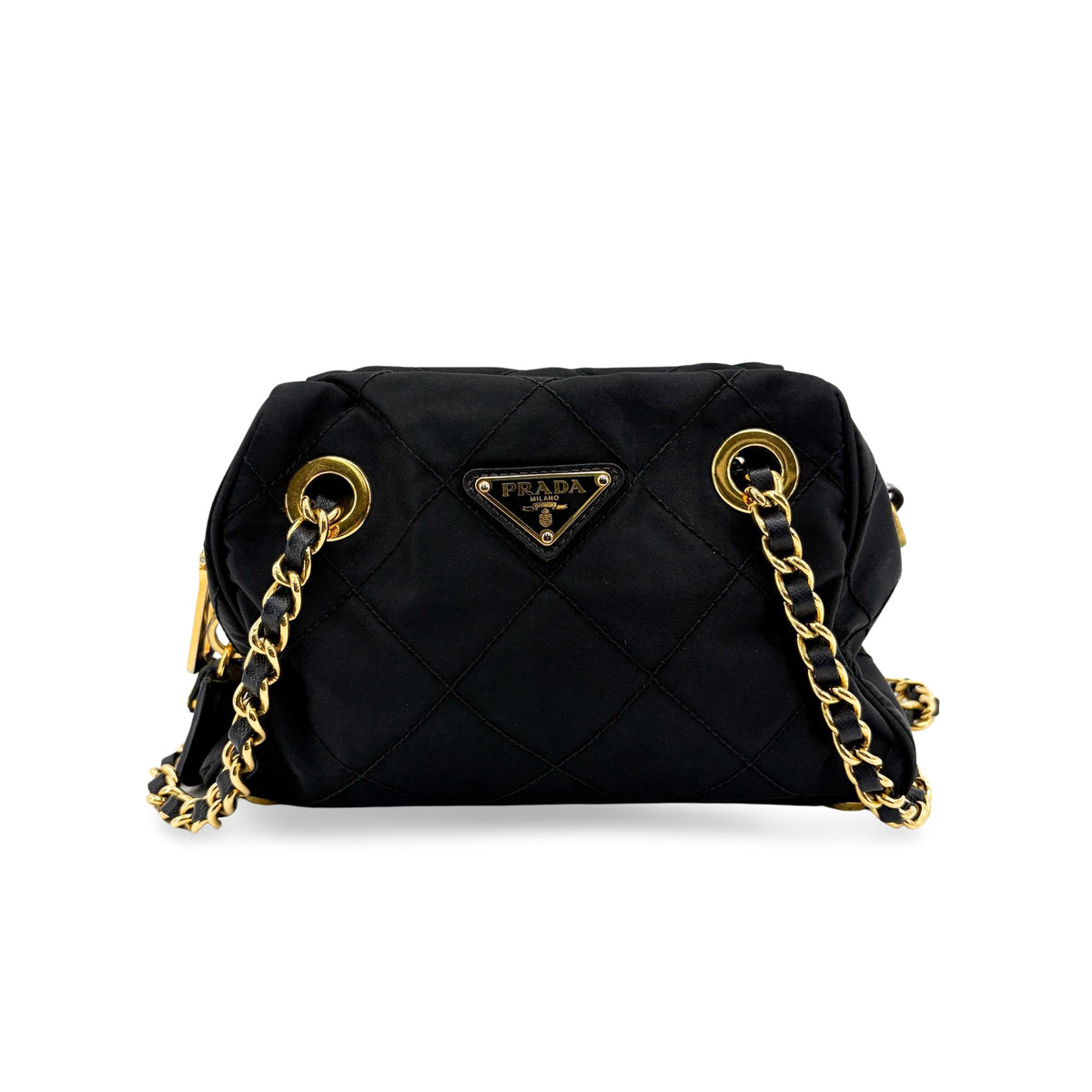 Prada Re-Edition 1995 Chain Quilted Re-Nylon Black Nylon Tote Bag Bag (Pre-Owned)