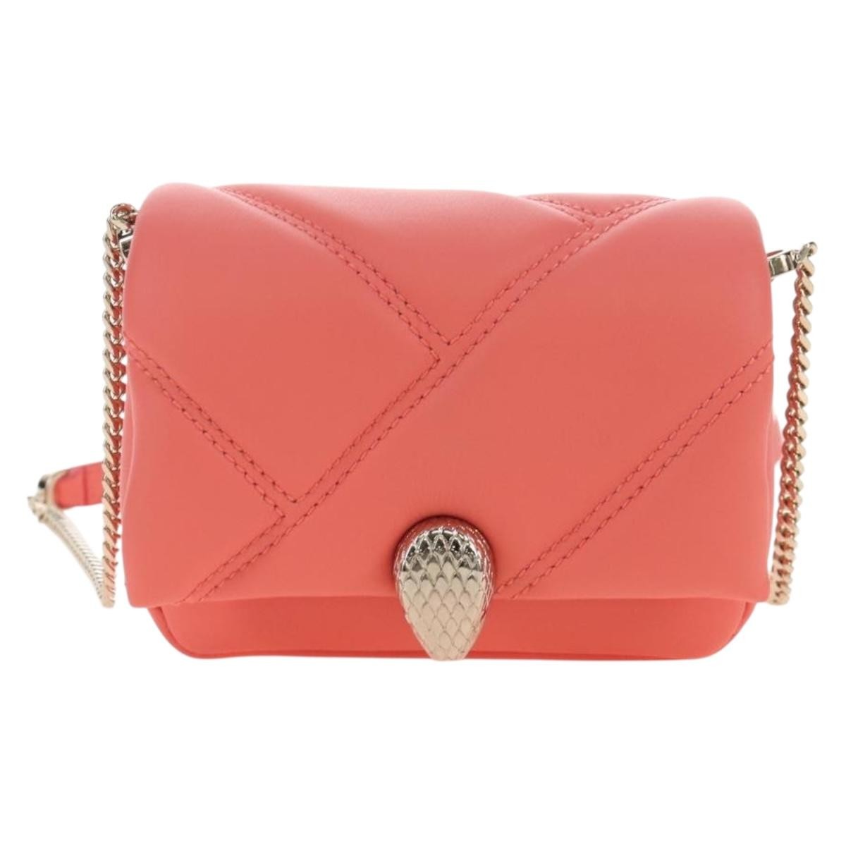 Bvlgari Serpenti Cabochon Diagonal Quilted Leather Pink Leather Shoulder Bag Bag (Pre-Owned)