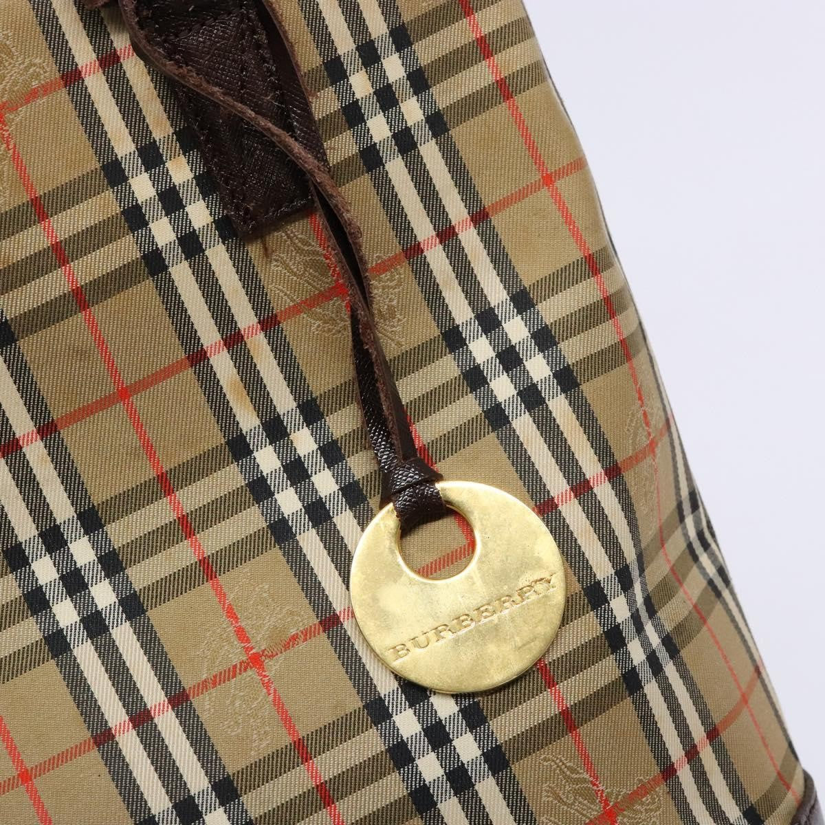 Burberry Nova Check Tote Canvas Check Pattern Beige Canvas Bag (Pre-Owned)