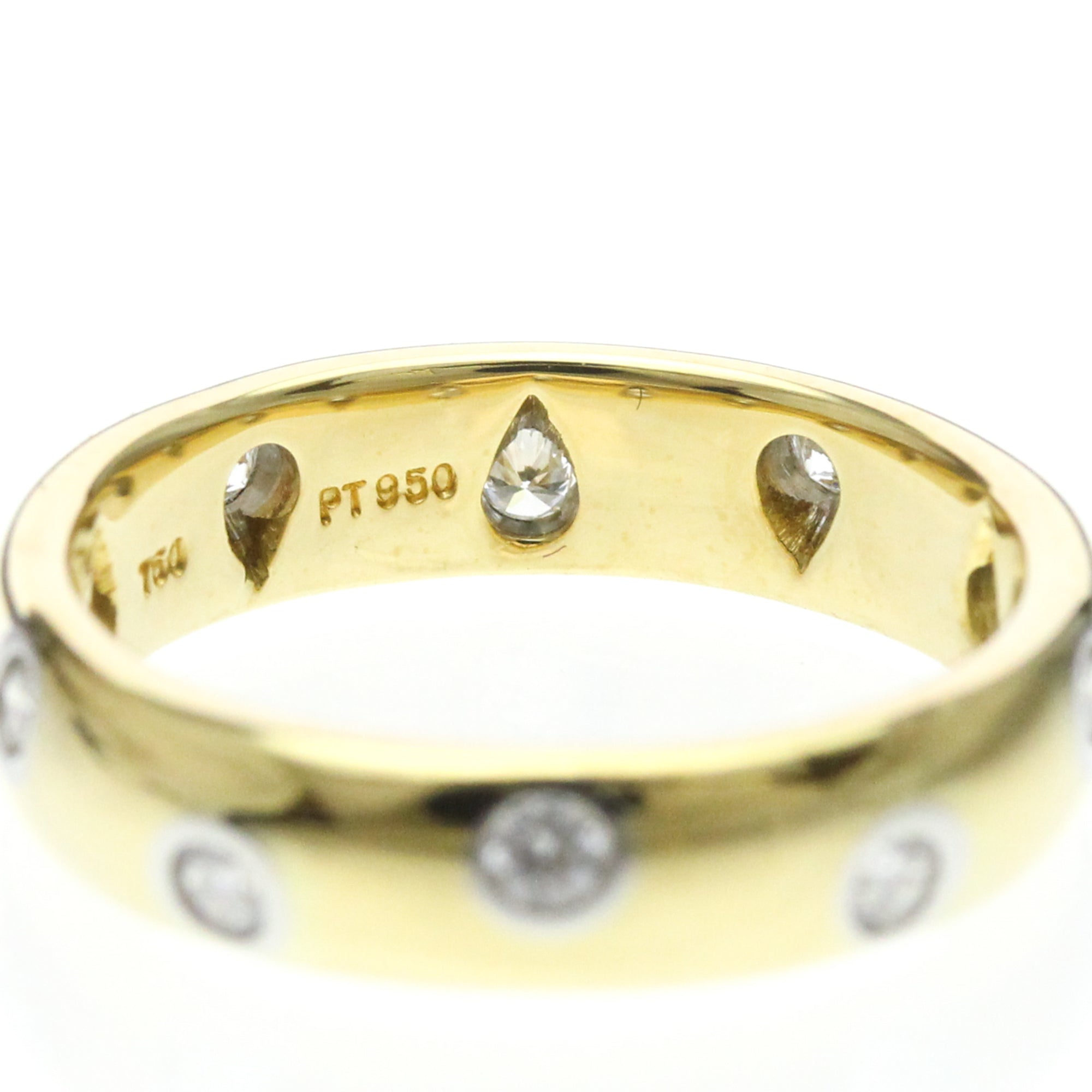 Tiffany & Co. Dots Platinum And Yellow Gold (18K) With Diamond Gold Yellow_Gold Ring Jewelry (Pre-Owned)