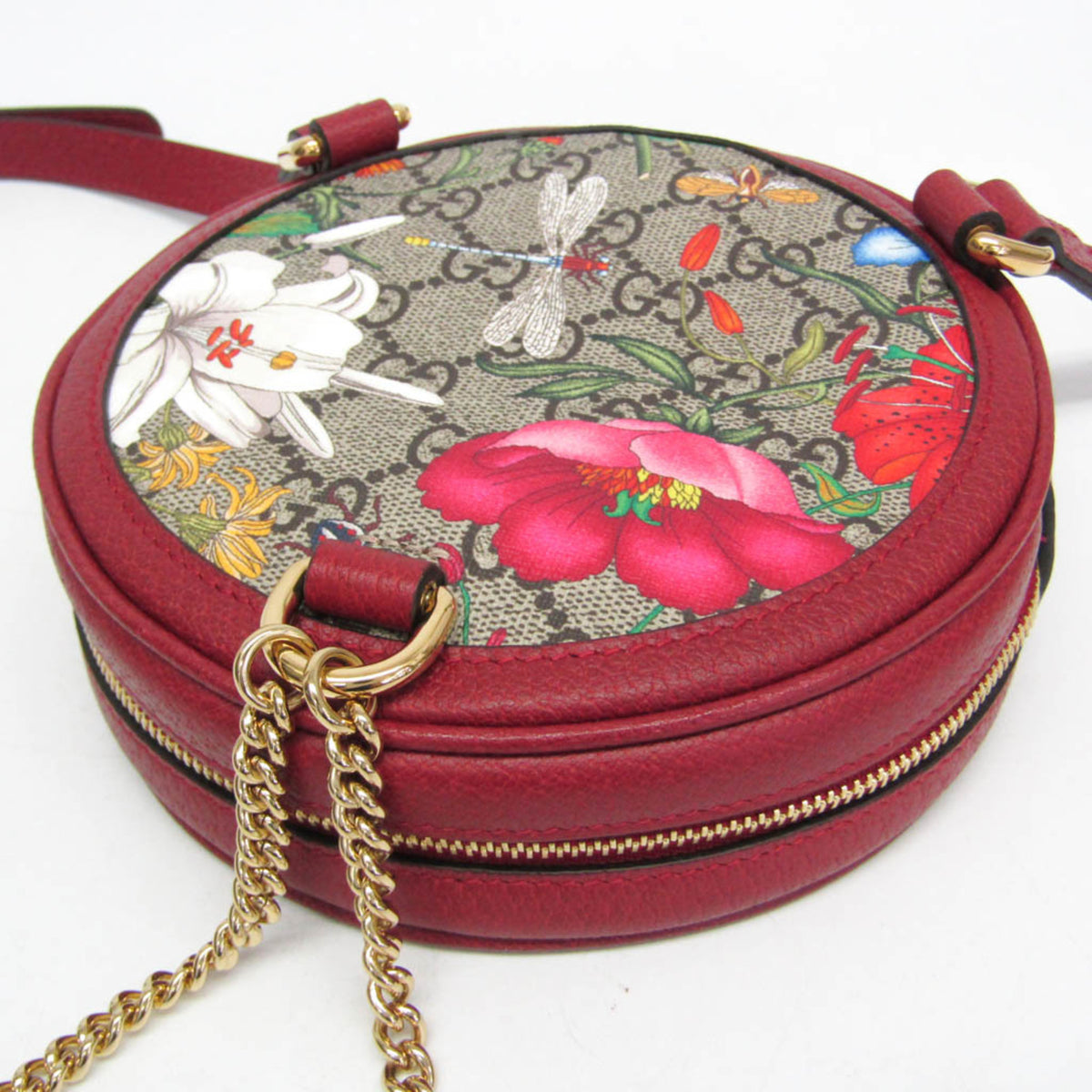 Gucci Ophidia Round Flora Gg Coated Canvas Multicolour Canvas Backpack Bag (Pre-Owned)