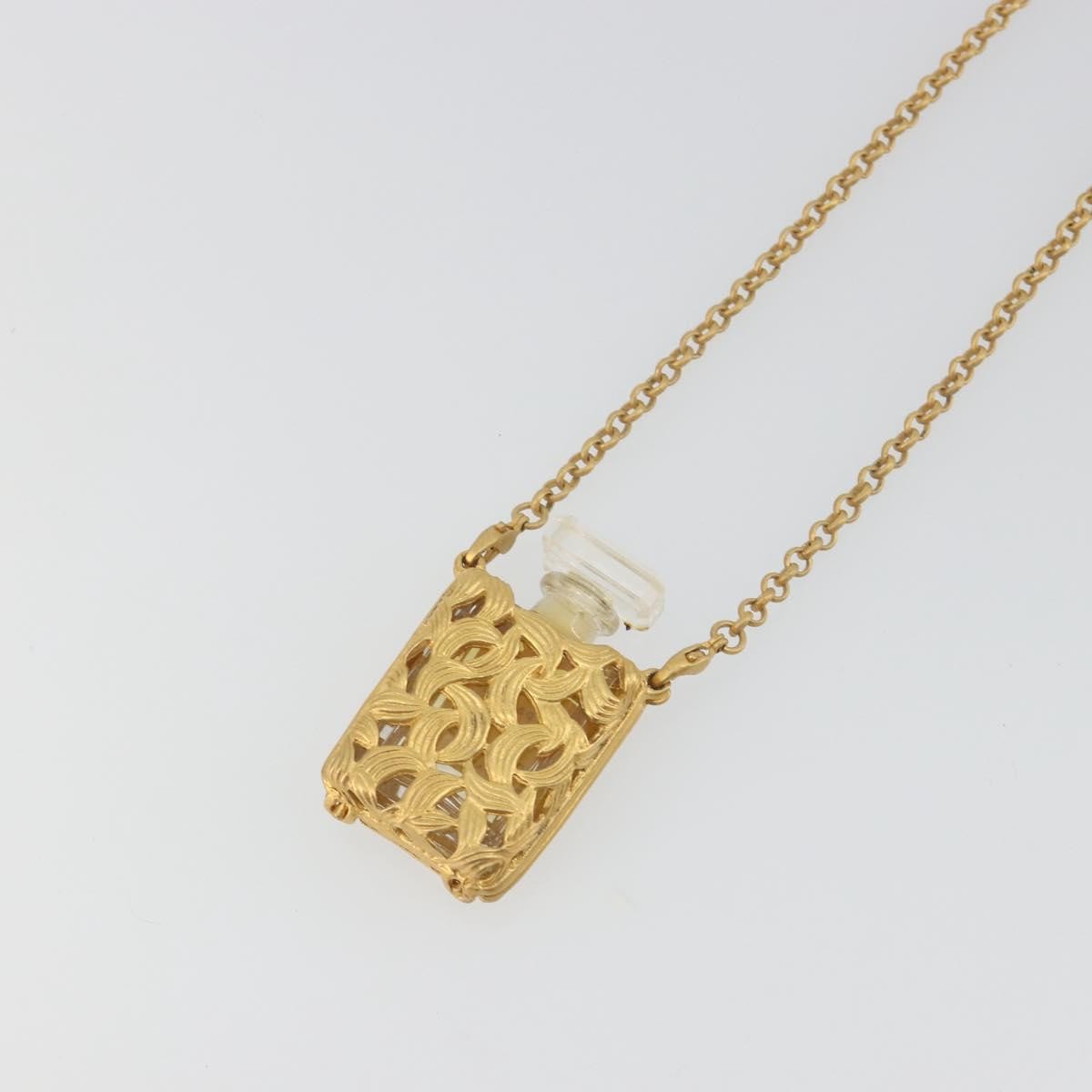Chanel Cc No.5 Perfume Bottle Pendant Metal Gold Metal Necklace Jewelry (Pre-Owned)