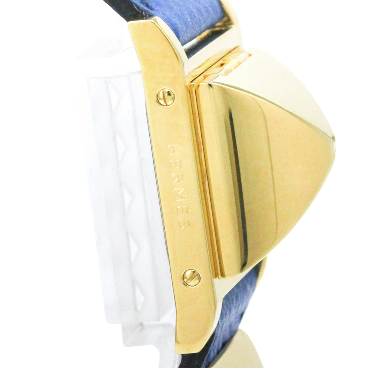 Hermes Medor Quartz Plated Metal And Leather Watch (Pre-Owned)