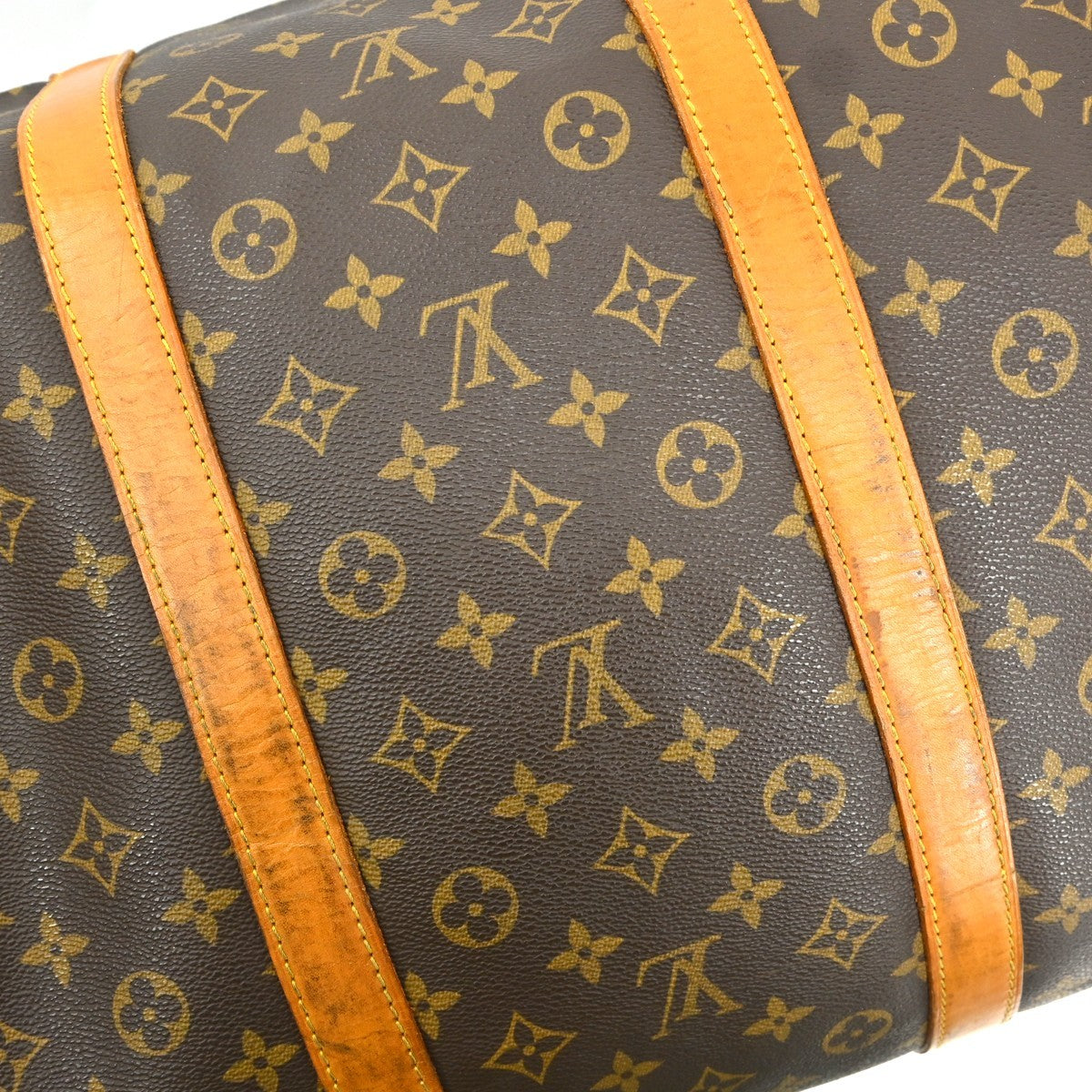 Louis Vuitton Keepall Bandoulière Monogram Brown Canvas Travel Bag Bag (Pre-Owned)