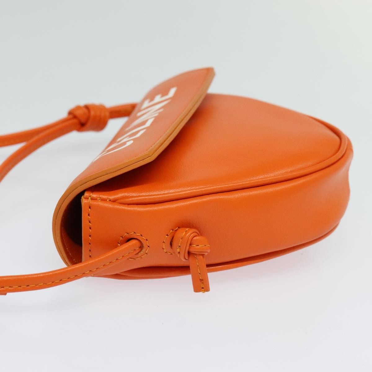 Celine Triangle Leather Orange Leather Shoulder Bag Bag (Pre-Owned)