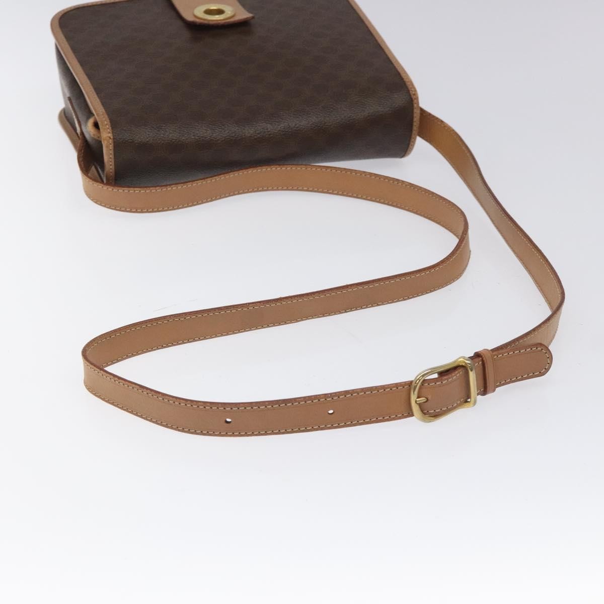 Celine Vintage Macadam Canvas And Leather Brown Canvas Shoulder Bag Bag (Pre-Owned)