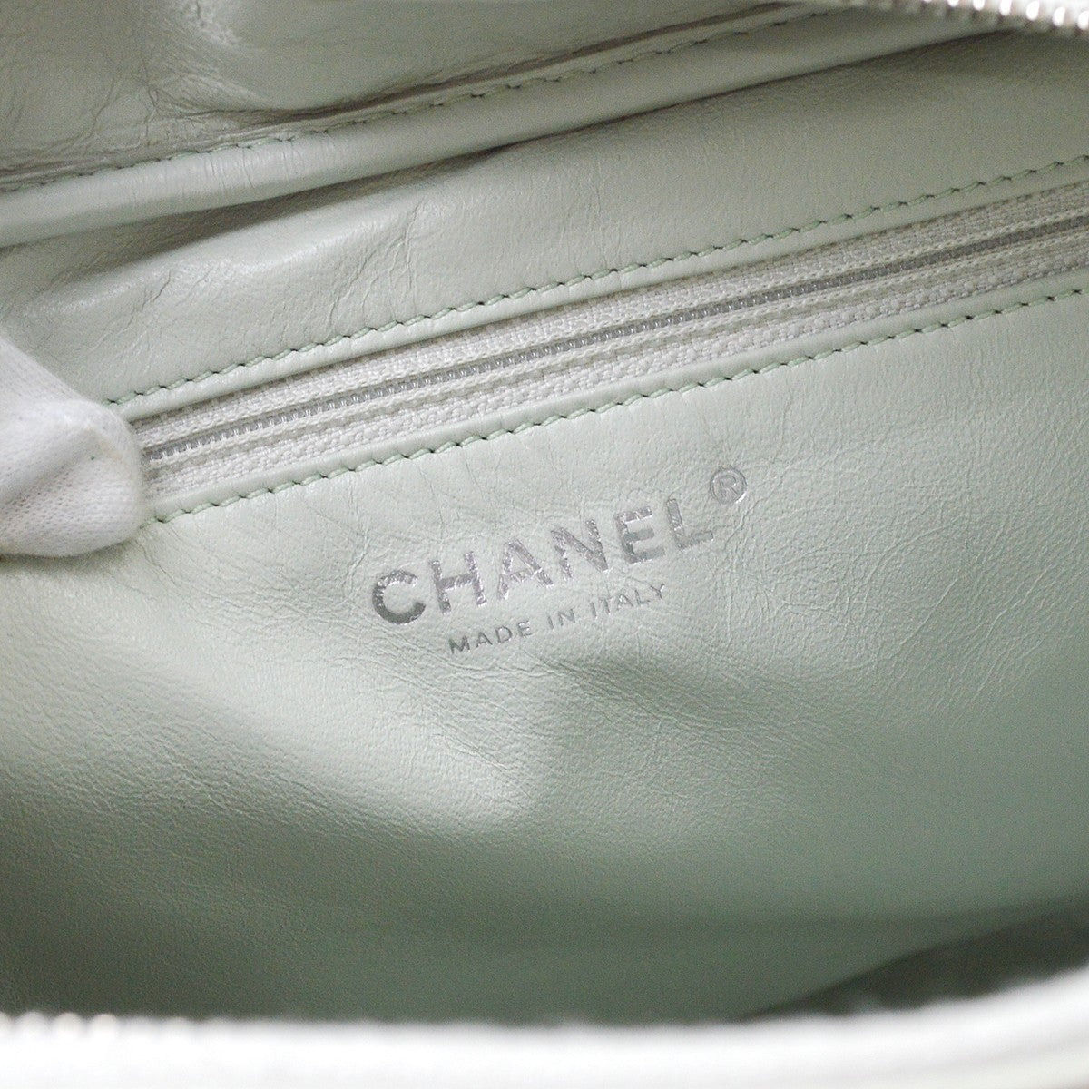 Chanel Camera Case Quilted Lambskin Blue Leather Handbag (Pre-Owned)