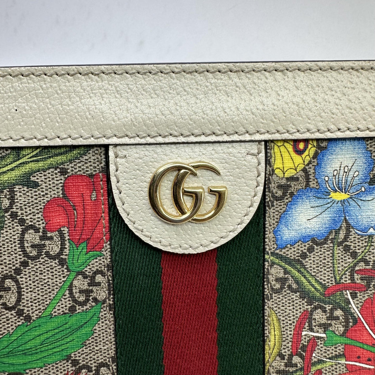 Gucci Ophidia Chain Flora Gg Coated Canvas Multicolour Canvas Shoulder Bag Bag (Pre-Owned)