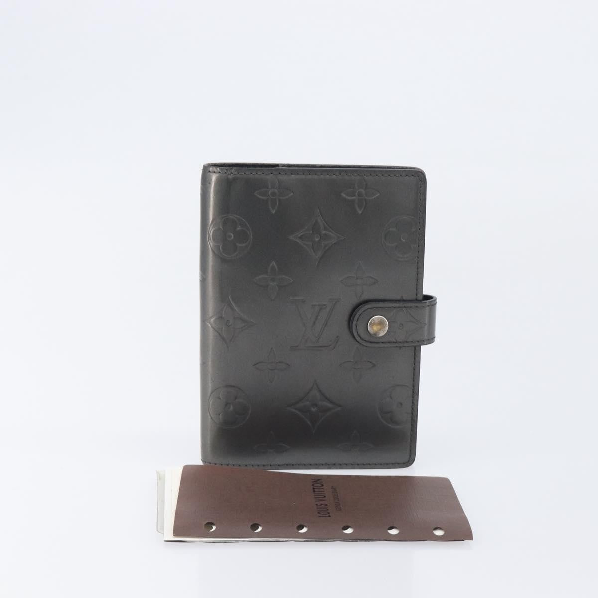Louis Vuitton Agenda Cover Patent Leather Black Canvas Wallets Accessory (Pre-Owned)
