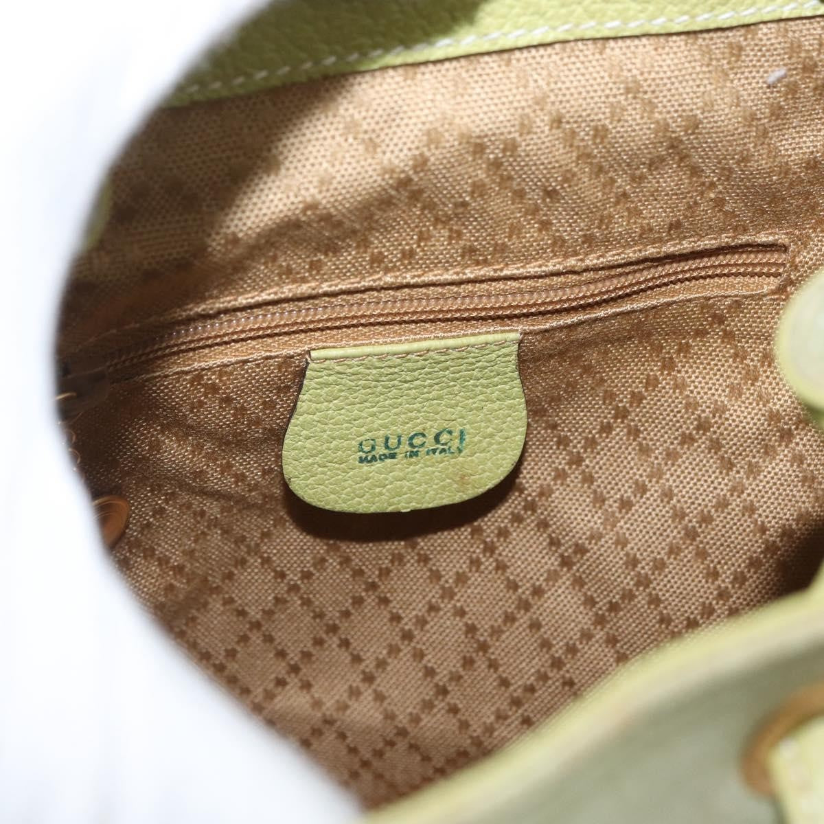 Gucci Gucci Bamboo Daim Green Suede Backpack Bag (Pre-Owned)