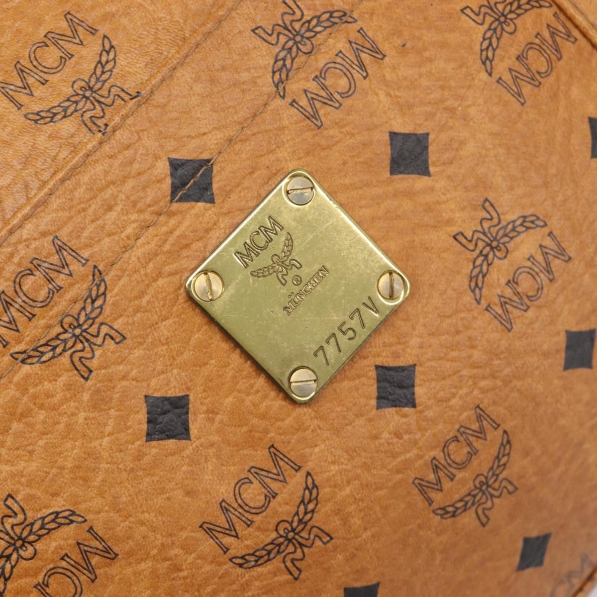 MCM Vintage Visetos Leather Brown Leather Tote Bag Bag (Pre-Owned)