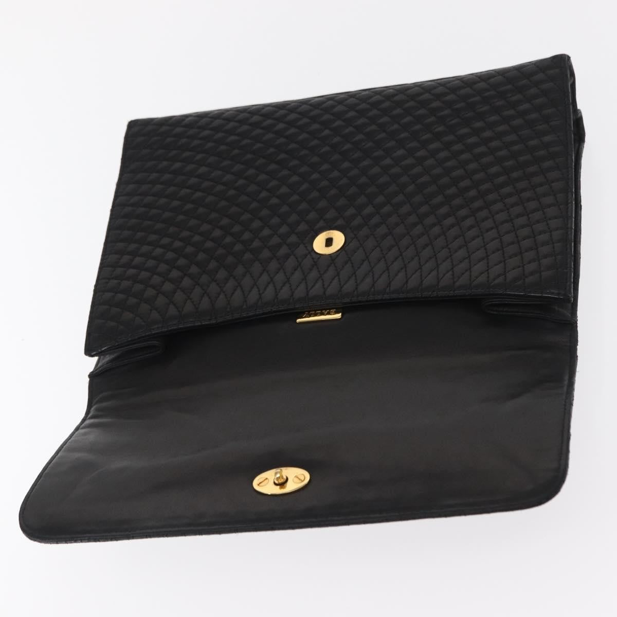 Bally Vintage Quilted Leather Black Leather Handbag (Pre-Owned)