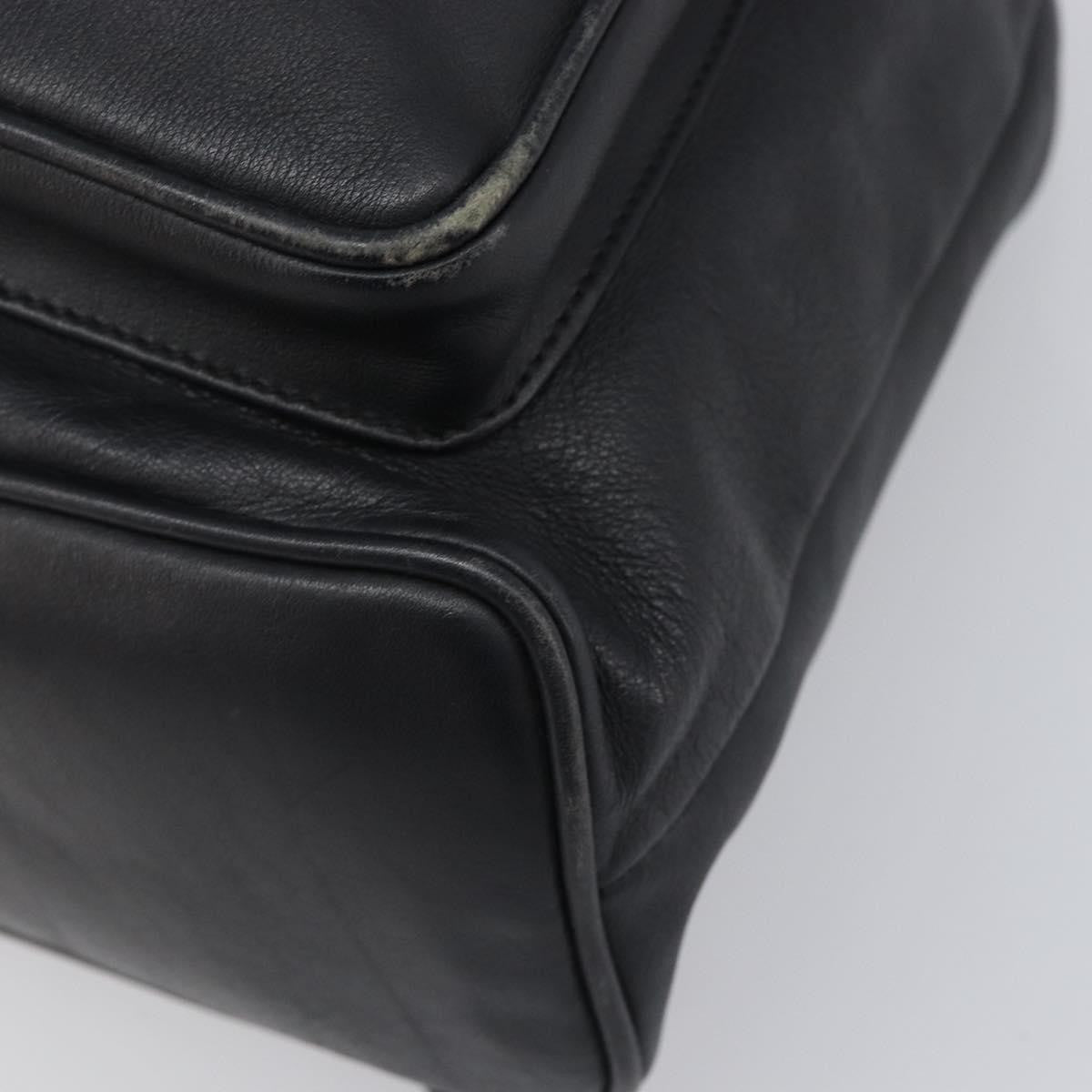 Gucci Vintage Bamboo Leather Black Leather Backpack Bag (Pre-Owned)