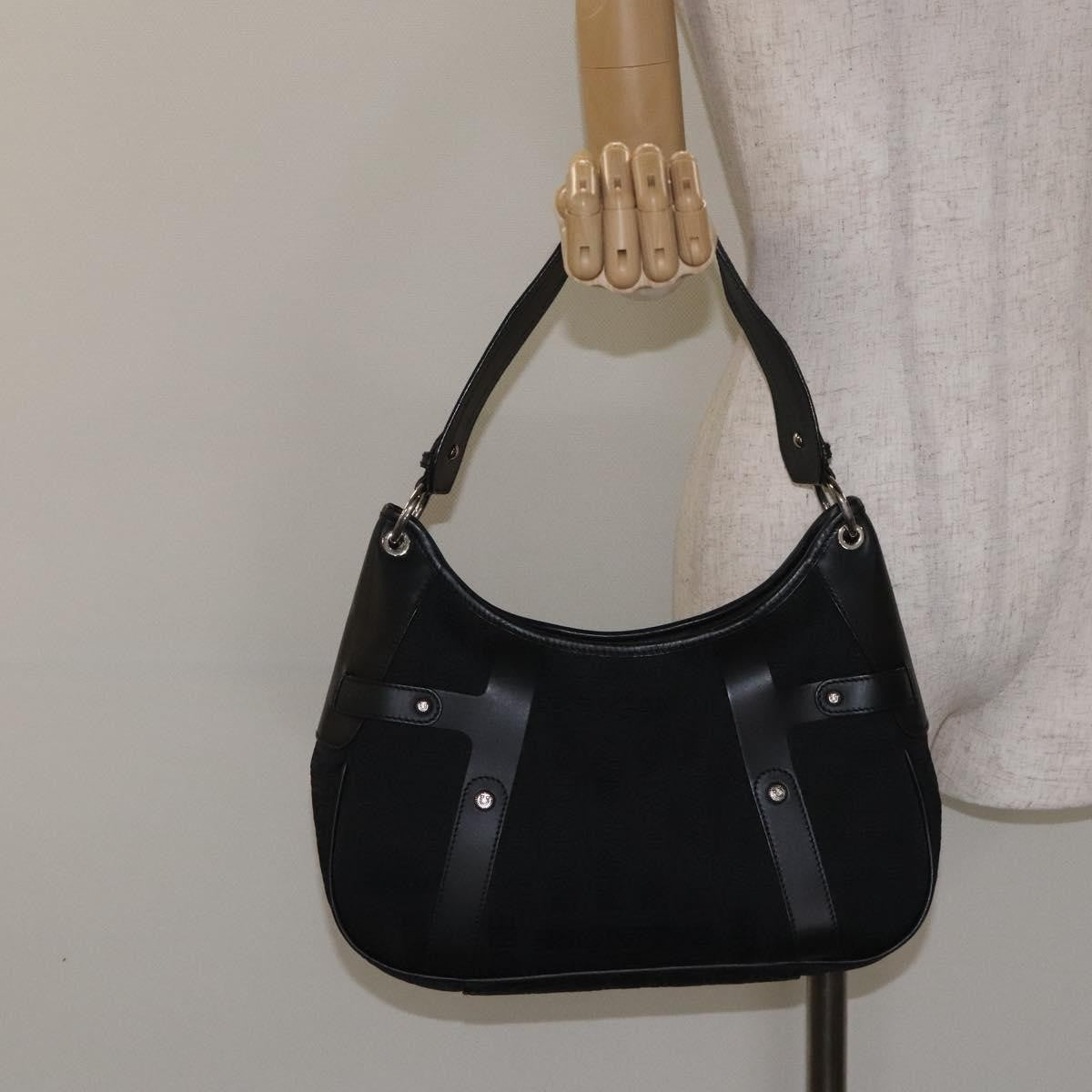 Salvatore Ferragamo Shoulder Canvas Black Canvas Shoulder Bag Bag (Pre-Owned)