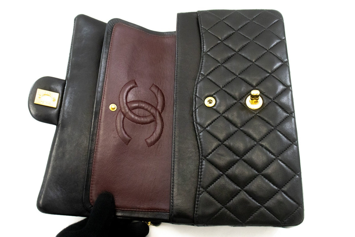 Chanel Classic Bowler Quilted Caviar Black Leather Handbag (Pre-Owned)